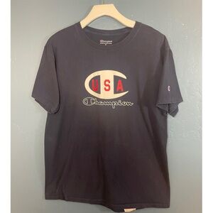 Champion Men’s Blue USA Graphic Print Short Sleeve Tee Size M
